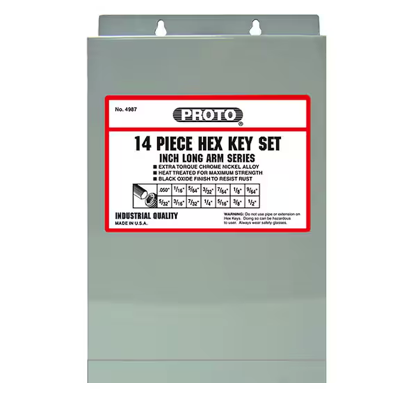 Proto 4987 14PC HEX KEY SET Extra Torque Chrome Nickel INCHES